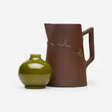 Roblin Pottery and Fhr Fred Robertson Los Angeles, Cabinet vase and pitcher, 1898-1906, glazed earthenware