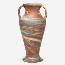 Niloak Pottery, Rare Mission Ware floor vase, c. 1915, marbleized clay
