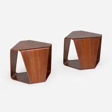 Reiko Tanabe, Murai stools, pair, molded rosewood plywood