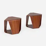 Reiko Tanabe, Murai stools, pair, molded rosewood plywood