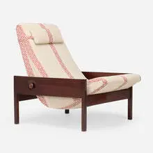 Gio lounge chair by Sergio Rodrigues, 1958, jacaranda, upholstery, sold Apr 2025