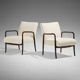 Joaquim Tenreiro, Light armchairs, pair, 1942, upholstery, jacaranda