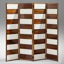 Joaquim Tenreiro, Rare four-panel room divider, 1965, rosewood, lacquered wood