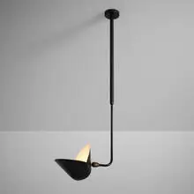 Serge Mouille, Ceiling lamp, c. 1950, painted aluminum and steel, brass