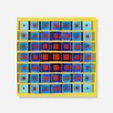 E. H. Nutt, 3D Enamel Squares, enamel on copper and wood
