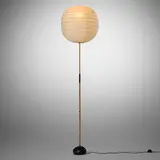 Isamu Noguchi, Akari light sculpture, model BB3-50F, washi paper, enameled cast iron, bamboo, enameled steel