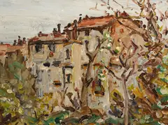 Spring in Nice by Clarence K. Hinkle, 1931, oil on board, offered Nov 2017
