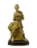 French gilt bronze figure of Diana by Mathurin Moreau, gilt bronze, offered Nov 2017