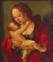 Joos van Cleve, The Madonna and Child, oil on panel