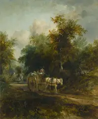 The market cart by Frederick William 'Waters' Watts, oil on canvas, offered Nov 2017