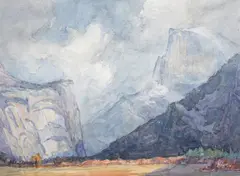 Yosemite Valley by Albert Thomas Derome, circa 1917, watercolor and graphite on paper, sold Nov 2017