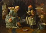 Harry Roseland, Reading the Tea Leaves, oil on canvas