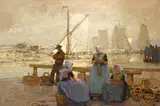 Hans Herrmann, Rückkehr der Fischerflotte, oil on canvas