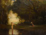 Leopold Schmutzler, Bathers at a pool
