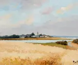 Marcel Dyf, Le Clocher du Hezo, 1976, oil on canvas