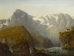 Christian Due, A Fjord Scene, 1853, oil on canvas