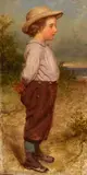 Seymour Joseph Guy, A portrait of a young boy at the seashore, oil on canvas