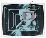 Nam June Paik, Video Sonata Op. 56, 1995, Farbserigraphie auf Aluminium mit Miniaturfernseherrahmen, mit Schmucksteinen besetzt