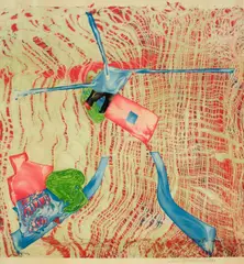 André Thomkins, Ohne Titel, 1964, Lackskin auf Papier