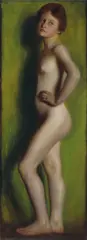 Eugen Spiro, Stehender weiblicher Akt, 1896, Öl auf Leinwand
