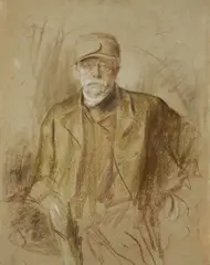 Bismarck mit Mütze by Franz von Lenbach, Pastell und Bleistift auf Pappe, sold Nov 2012