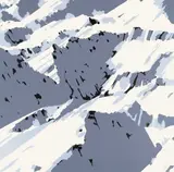 Gerhard Richter, Aus: „Schweizer Alpen I“ (B1), 1969, Farbserigraphie auf Halbkarton