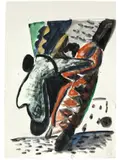 Markus Lüpertz, Ohne Titel, 1972, Aquarell und Kreide auf Papier