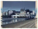 Karl Holtz, Stadtlandschaft, Um 1920, Gouache auf Velin