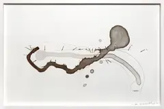 Alicja Kwade, CC In-Between, 2020, Collage mit Tusche, Bleistift, Salz und Uhrzeigern auf Papier, im Künstlerrahmen