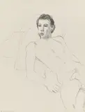 David Hockney, Gregory Reclining, 1976, Lithografie auf grauem BFK Rives-Velin