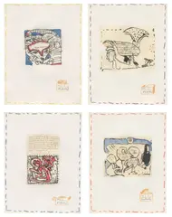 Pierre Alechinsky, Eugène lonesco – Chaque Matin, 1988, 10 Blatt: Jeweils Farbaquatintaradierung auf Velin