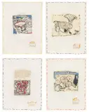 Pierre Alechinsky, Eugène lonesco – Chaque Matin, 1988, 10 Blatt: Jeweils Farbaquatintaradierung auf Velin