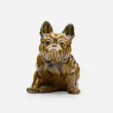 John Kunsman for Fulper Pottery, Bum the Pup doorstop, 1912, glazed earthenware