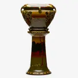 Frederick Hurten Rhead for Avon Pottery, Jardinière and pedestal set, c. 1903, glazed earthenware with squeeze-bag decoration