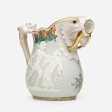 Pitcher by Union Porcelain Works, c. 1885, glazed and china-decorated porcelain, sold Jan 2022