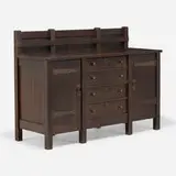 Gustav Stickley, Early sideboard, model 961, c. 1902, oak, patinated iron