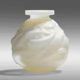 Salmonides vase by René Lalique, c. 1928, opalescent glass, sold Jan 2022