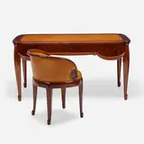 Louis Süe and André Mare, Lemeland desk and chair, model 47, c. 1925, mahogany, leather