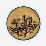 Viktor Schreckengost for Cowan Pottery, Rare equestrian wall-hanging charger, c. 1931, glazed earthenware
