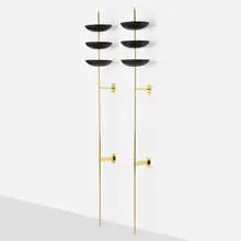 Stilnovo, Wall sconces, pair, c. 1955, brass, enameled aluminum