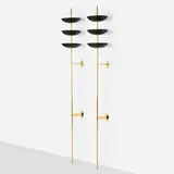 Stilnovo, Wall sconces, pair, c. 1955, brass, enameled aluminum