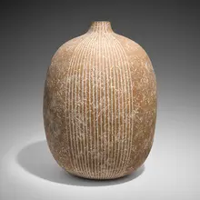 Mixteca by Claude Conover, 1983, glazed stoneware with engobe decoration, sold Apr 2025