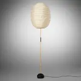 Isamu Noguchi, Akari light sculpture, model BB2-38DL, washi paper, enameled cast iron, bamboo, enameled steel