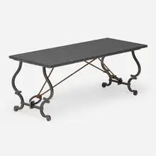 Gilbert Poillerat, Low table, c. 1947, marble, cast and wrought iron