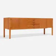 Cabinet, model 1015 by Josef Frank, mahogany, brass, sold Apr 2025