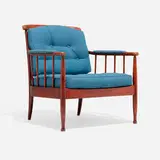Kerstin Hörlin-Holmquist, Skrindan lounge chair, c. 1963, upholstery, stained beech