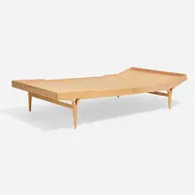 Berlin daybed by Bruno Mathsson, 1950 / 1968, beech, birch plywood, sold Apr 2025