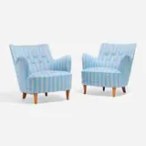 Carl Malmsten, Samsas lounge chairs, pair