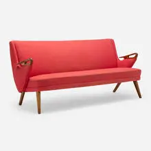 Chresten Findahl Brodersen, Sofa, c. 1955, upholstery, teak