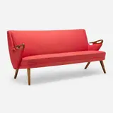 Chresten Findahl Brodersen, Sofa, c. 1955, upholstery, teak